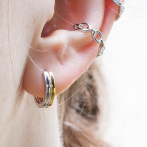 Two Tone Hoop Earrings, Gold and Silver Hoop Earrings, Two Tone Hoops, Mixed Metal Earrings, Mixed Metal Hoops
