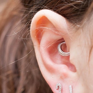 Daith Tragus piercing  Helix Sterling Silver Jewelry  Ear Piercing  Earrings Zircon Round Lobe Cartilage Earrings