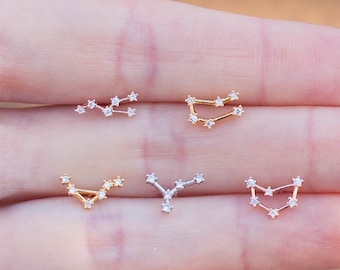 Gold Sterling Silver Constellations Horoscope Astrology Celestial Birthday Zodiac Taurus Libra Aries Leo Virgo Scorpio Capricorn