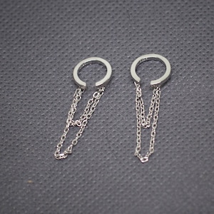 Tassel Wrap 925 Sterling Silver Double Chain Clip On Earrings Ear Cuff For Women Without Piercing Earring Jewelry Fashion BestselleR