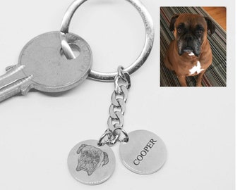 Custom Pet Portrait Dog Keychain for Mom Dog and Cat Keychain Pet Lover Personalized Gift Dog Mom Keychain Dog Pet Gifts Custom Keychains