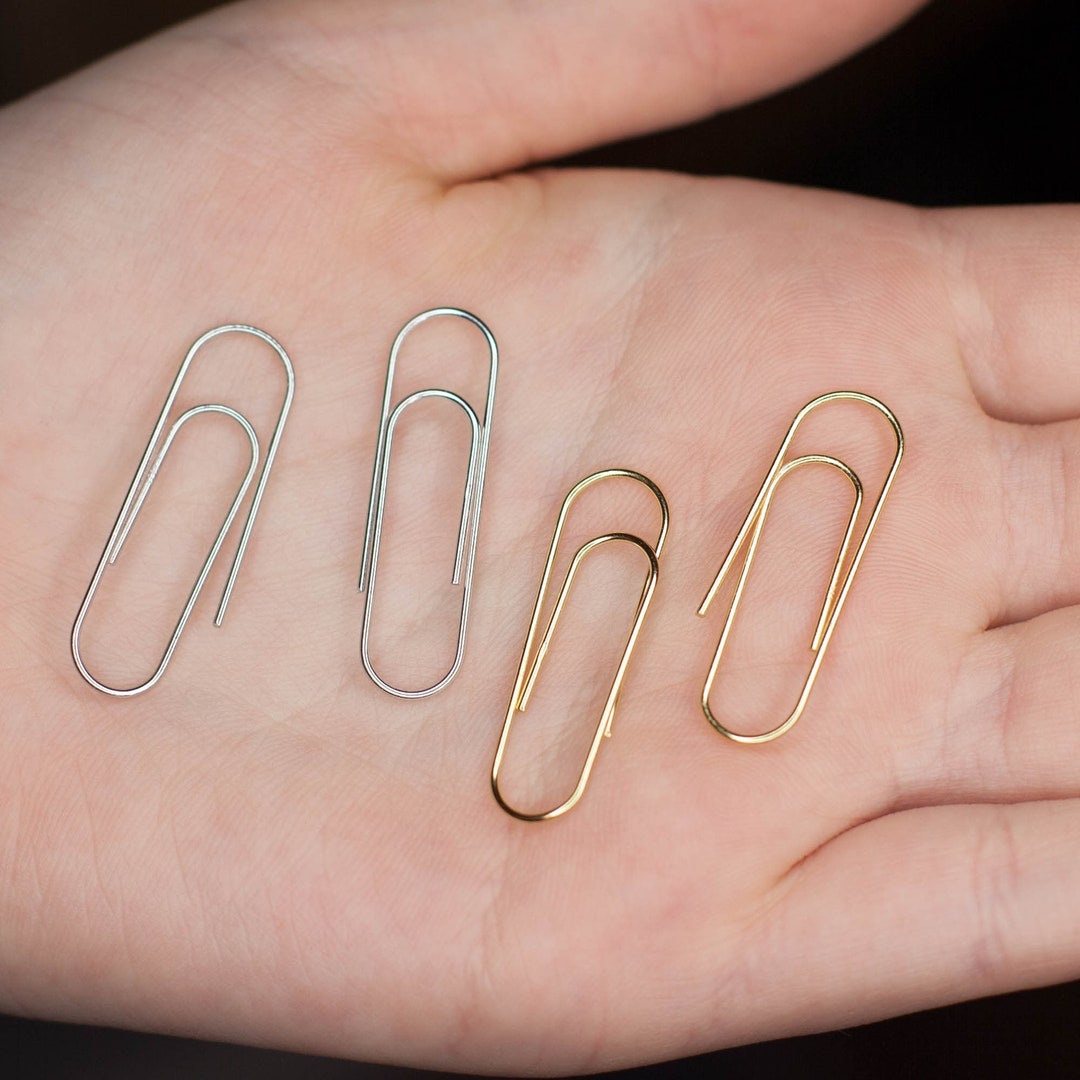 Paperclips Pin Ear Hook Studs Earrings for Women Shape Safety Pin 925