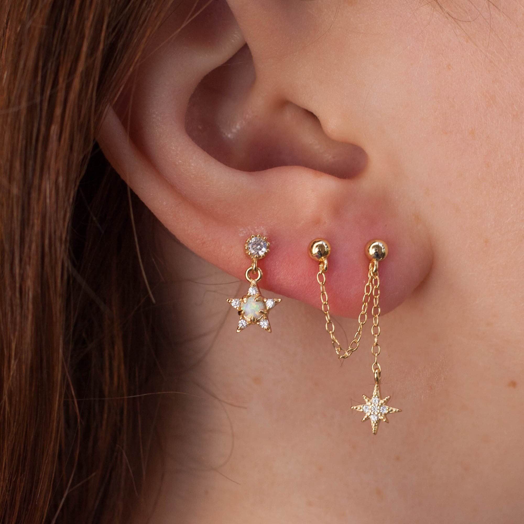 Triple Star Earrings - Etsy