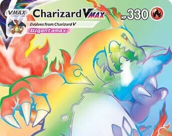 Charizard VMAX Rainbow Champions Path 074/073 - Holographic - Secret Rare Pokemon Proxy Card - HANDMADE - Holy Grail PSA