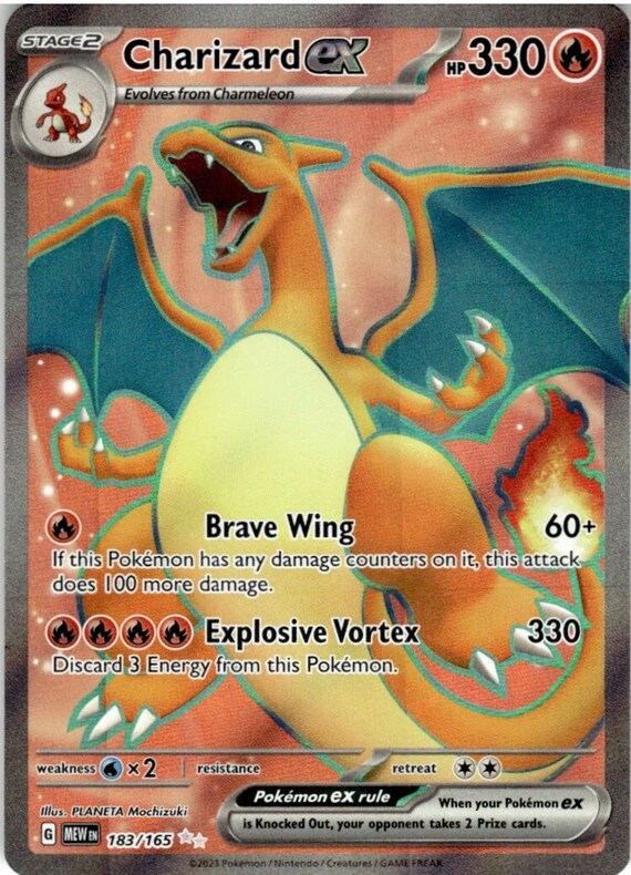 Charizard Ex Full Art 183/165 Pokémon 151 English Holographic