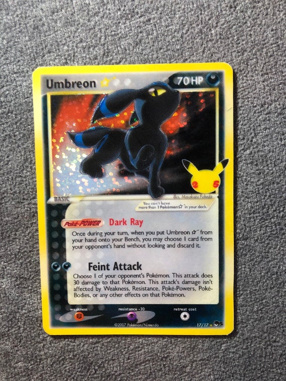 Umbreon Gold Star Celebrations Holographic English 25th Etsy