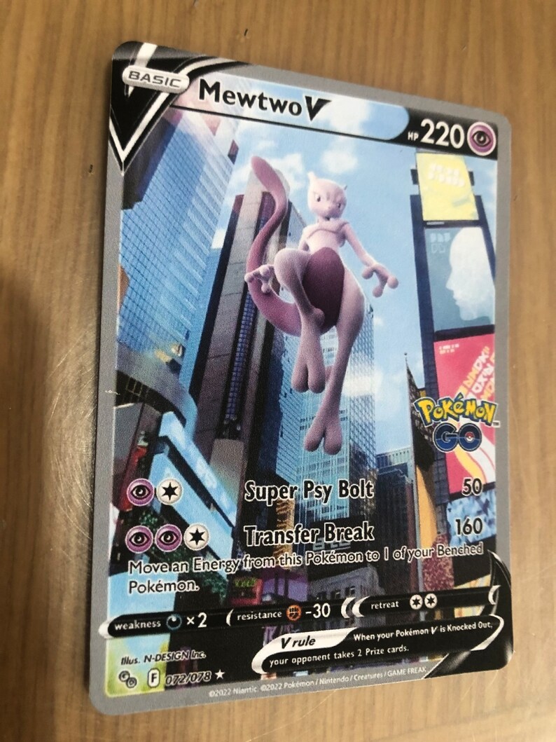Mewtwo V Alternate Art 072/078 Holo Pokemon GO Hyper Rare Etsy UK