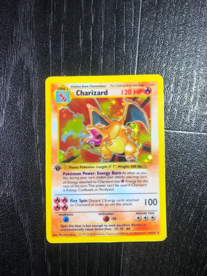 Charizard 1st Edition Shadowless Holographic 4/102 Base Etsy Australia