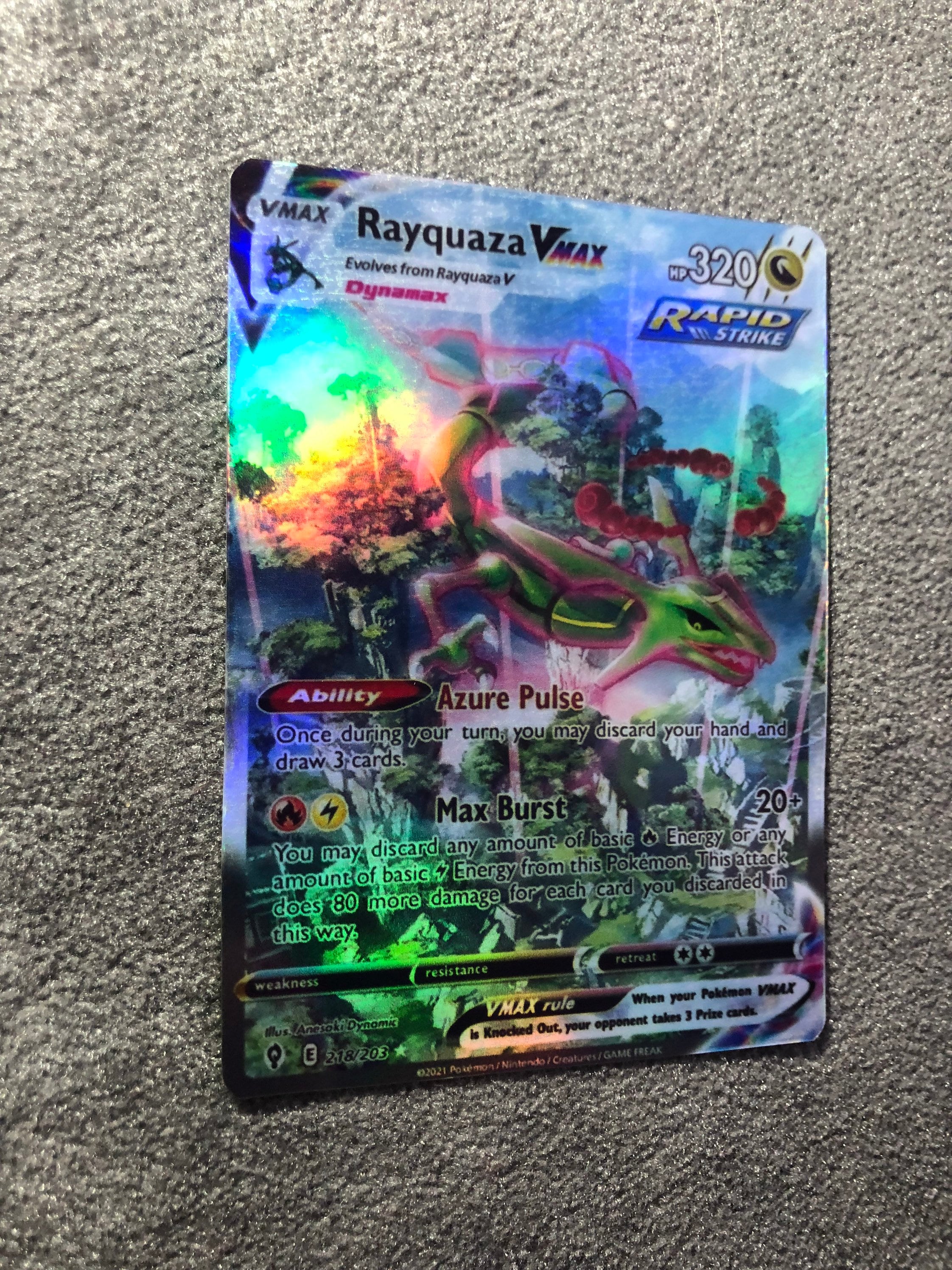 Rayquaza VMAX Alternate Art 218/203 Holo Evolving Skies Hyper Etsy UK