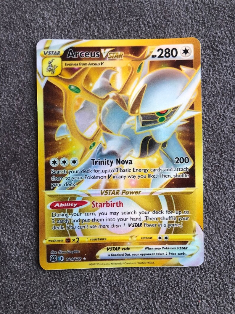 Arceus VSTAR 184/172 Brilliant Stars Ultra Rare Gold - Etsy Canada