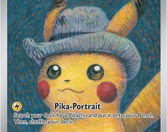 Pikachu With Grey Felt Hat VAN GOGH Promo  - Holographic SVP085 - Pokemon Proxy Card - Handmade - Holy Grail PSA