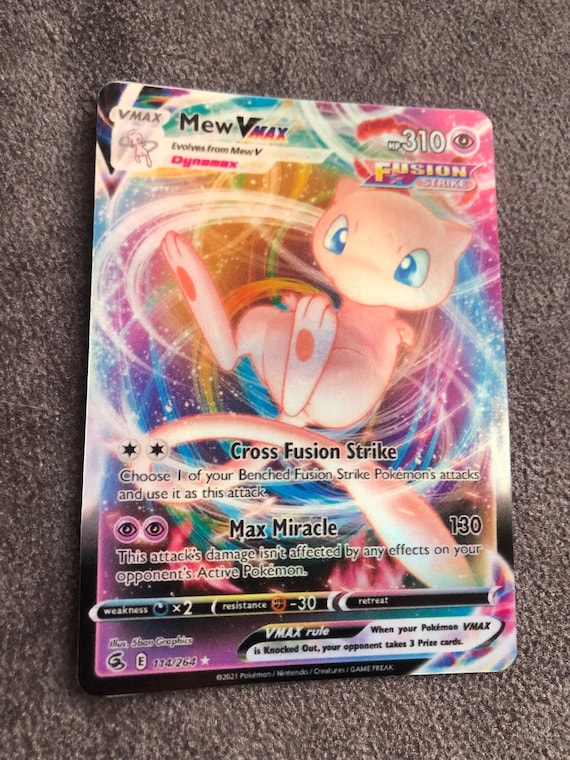 Mew VMAX 114/264 Holographic Full Art Fusion Strike Hyper Rare Etsy.de