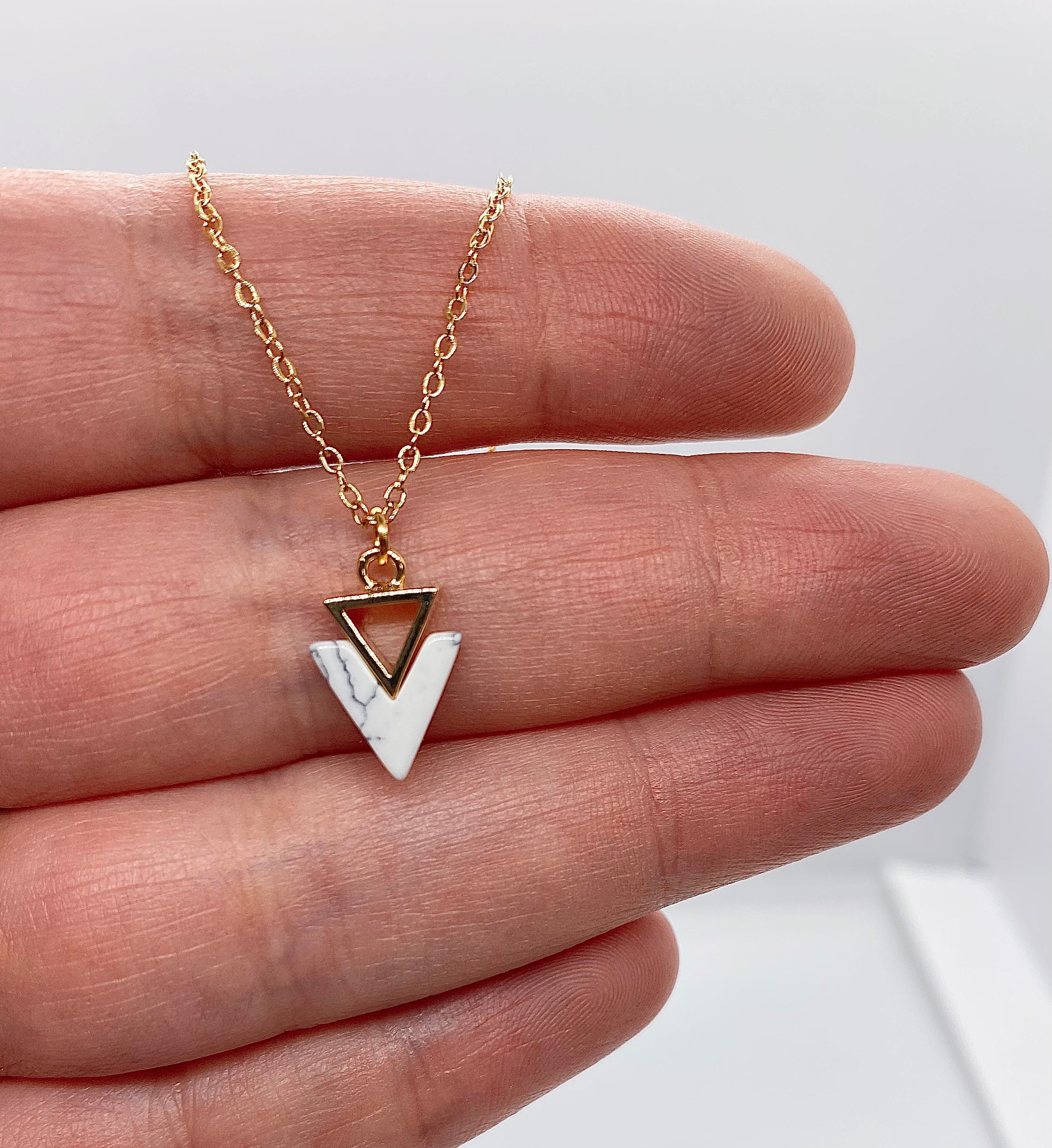 Water Element Necklace, dainty gold necklace, triangle necklace, geometric necklace, layering necklace, minimalist jewelry, element necklace