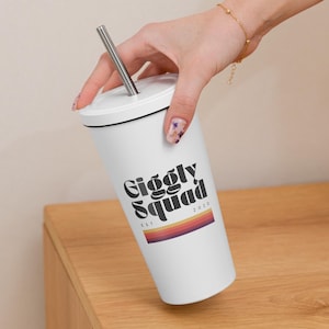 Giggly Squad Insulated Tumbler With Straw | Giggly Squad Merch, Hannah and Paige, Giggly Squad Podcast, Club Giggly, Summer House, Bravo