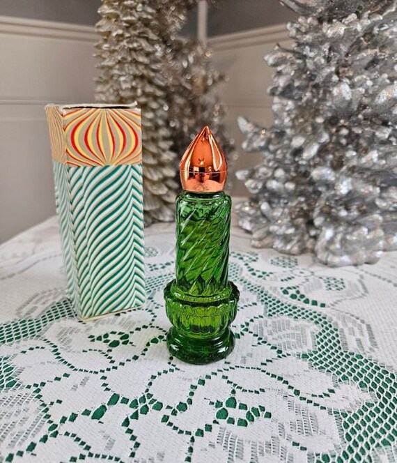 Vintage Avon Moonwind Christmas Candle Perfume Bottle