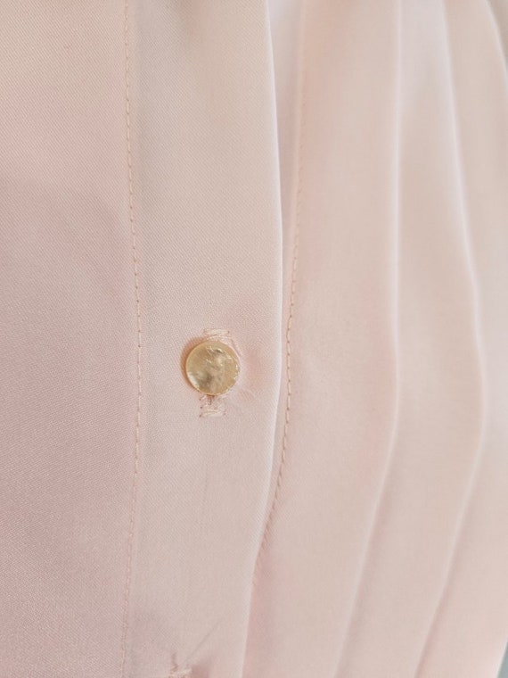 Vintage Preppy Style 1980s Button Up Soft Pink Pl… - image 8