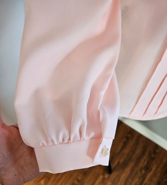 Vintage Preppy Style 1980s Button Up Soft Pink Pl… - image 10