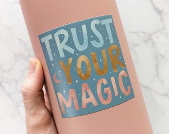 Moon & Stars Celestial Magic Sticker, Aesthetic Sticker for Water Bottle, Laptop, Phone, You are Made of Magic Waterproof Vinyl Sticker