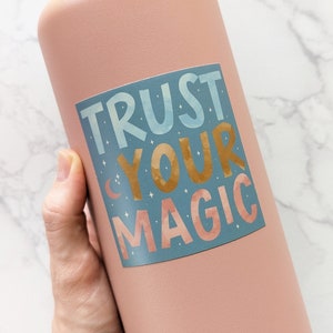 Moon & Stars Celestial Magic Sticker, Aesthetic Sticker for Water Bottle, Laptop, Phone, You are Made of Magic Waterproof Vinyl Sticker