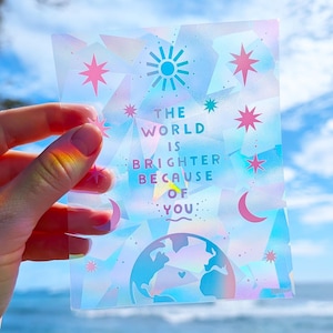 Rainbow Suncatcher Sticker: Prismatic Window Decal, Celestial Gift