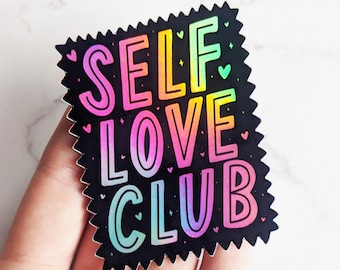 Self-Love Club Rainbow Holographic Vinyl Sticker