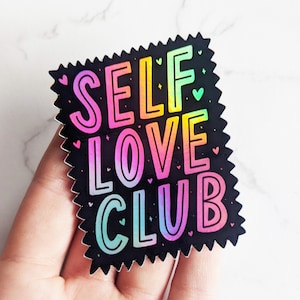 Self-Love Club Rainbow Holographic Vinyl Sticker