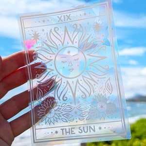 Tarot Card Suncatcher Sticker: Celestial Rainbow Maker Window Cling