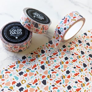 NEW! Abstract Shapes Washi Tape, Cute Washi Tape, Illustrated Washi by Color Oasis Hawaii :)