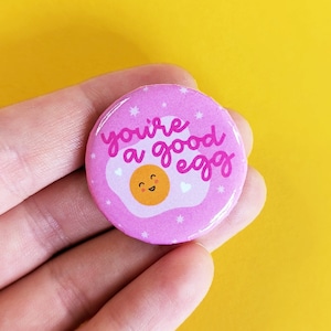 NEW! "You're a good egg" Cute Little Pins, Positive Button Pin Badges for Backpack/Bag/Jacket Mini Button Pins 1.25" by Color Oasis Hawaii