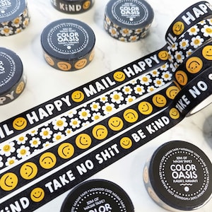 Happy Washi Tape for Mail, Journals, Crafting & more! :) Cute Smiles Smiling Faces Happy Washi Tape by Color Oasis Hawaii