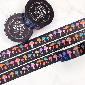 NEW! Colorful Celestial Mushrooms Washi Tape - Charming Cottagecore Decoration Tape for Planners, Journals, or Crafts by Color Oasis Hawaii