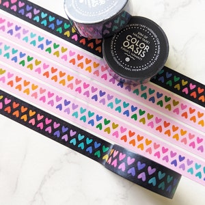 NEW Cute Little Rainbow Hearts Washi Tape for Envelopes, Gifts, Crafts, & Journals, Happy Love Colorful Washi Tape by Color Oasis image 6