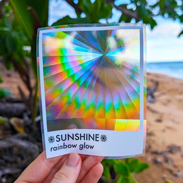 SUNSHINE Prismatic Rainbow Making Suncatcher Sticker Rainbow Maker Window Light Catching Decal, Radial Prisms Decal Rainbow Glow