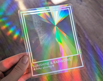 Prismatic Rainbow Making Suncatcher Sticker Rainbow Maker Window Light Catching Decal "Sunshine & Rainbows"