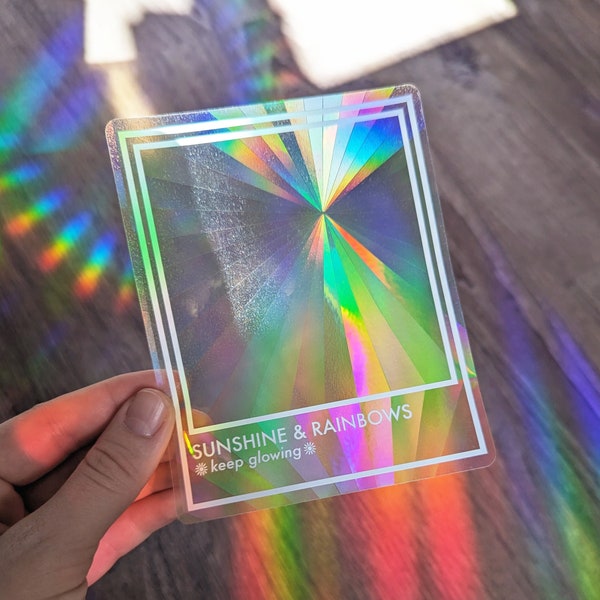 Prismatic Rainbow Making Suncatcher Sticker Rainbow Maker Window Light Catching Decal "Sunshine & Rainbows"