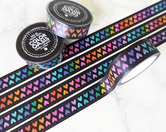 NEW! Full Roll of Rainbow Hearts Washi Tape for Gifts, Crafts, Packages, & Journals, Colorful Vibrant Washi Tapes by Color Oasis Hawaii :)
