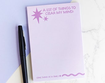 NEW! Healing & Mental Health Sticky Notepads, Cute Celestial Stationery Pastel Aesthetic Pink Notepads 4" x 6" Large Notepad