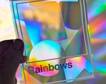 NEW! "Rainbows" Prismatic Rainbow Making Suncatcher Sticker Rainbow Maker Window Light Catcher Decal Minimalist Color Swatch Suncatcher