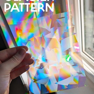 NEW BLANK Rainbow Suncatcher Sticker Prisms Film Sheet 4.5x6 Rainbow Maker Light Catcher Decal Helps Prevent Birds From Hitting Windows Glacier Pattern