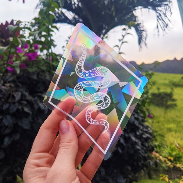 Celestial Snake Suncatcher Sticker Window Decal Rainbow Maker Stars Moon Aesthetic Sun Catcher Sticker White Witchy Aesthetic 5.5"