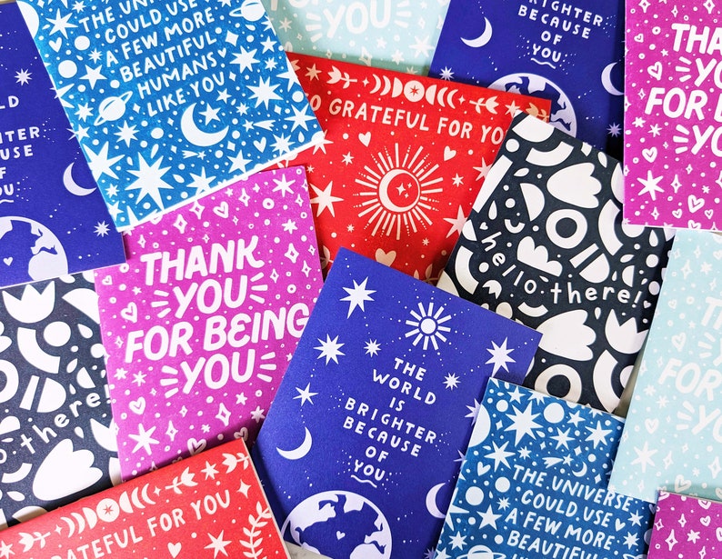 Eco-Friendly Cards The universe could use a few more beautiful humans like you Moon & Stars Blue Night Sky Cards for Friends Loved Ones image 6
