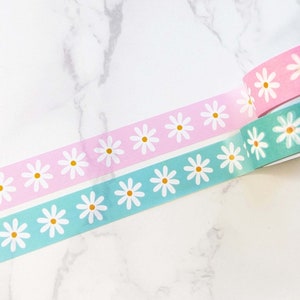 Cute Daisy Washi Tape, Blue or Pink Daisies Washi Tape, Cute Flowers Washi, Illustrated Washi Tape by Color Oasis Hawaii :)