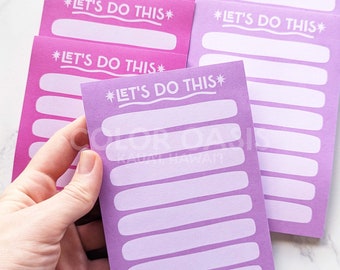 Colorful Sticky Notes To-Do List Notepad in various colors! Large 4"x6" Cute Simple To-Do List for Planner or Desk :)