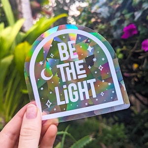 Celestial Rainbow Suncatcher Sticker: Moon & Stars Window Decal