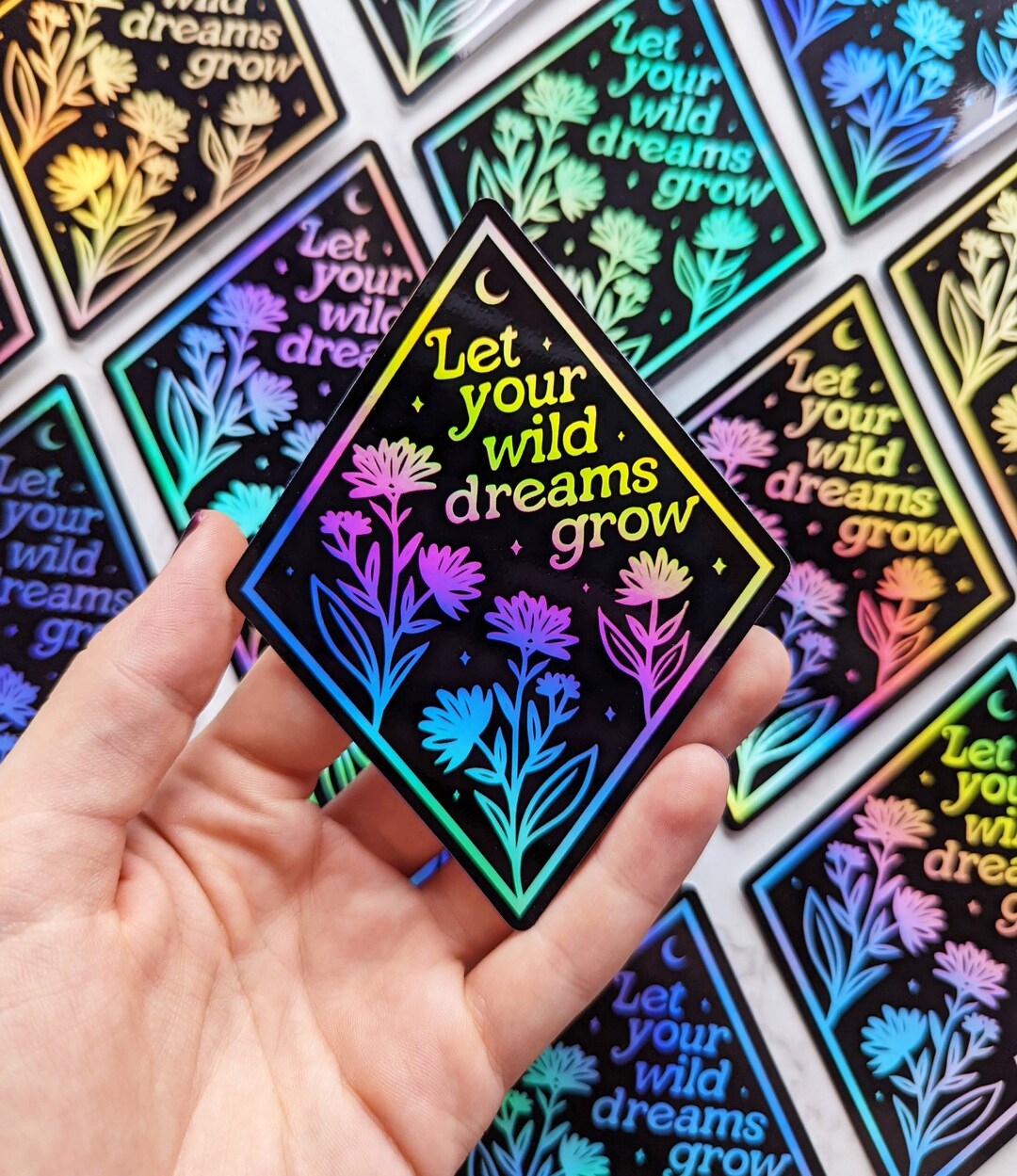 Holographic Wild Dreams Wildflowers Sticker Flower Sticker Selflove