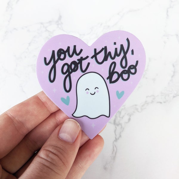 Cute Little Ghost Sticker • You Got This Boo • Mental Health Sticker • Encouraging Sticker, Laptop Ghost Sticker, Water Bottle Sticker