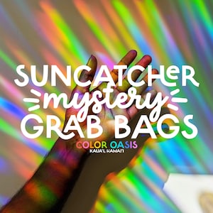 CLEARANCE! SUNCATCHER Rainbow Suncatcher Stickers: MYSTERY Grab Bags! Prismatic Window Decal Pack of 6, 12, or 24 Suncatchers! (each 4"- 5")