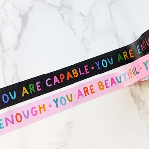 Positive Affirmations Washi Tape: Colorful Planner & Journaling Tape
