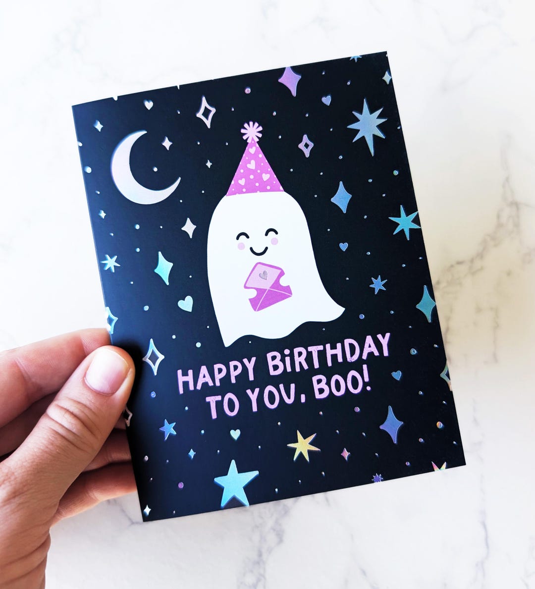Funny Ghost Birthday Card: Spooky October Birthday (instant