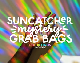CLEARANCE! 10 Suncatchers Mystery Grab Bags! Prismatic Window Decal Pack - You'll receive 10 Suncatchers! (each suncatcher is 4"x4" - 4"x5")